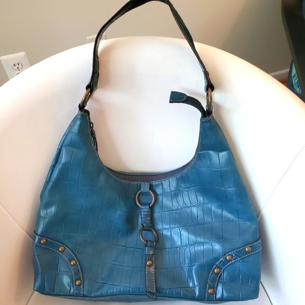 Nine West Teal reptile Purse shoulder bag